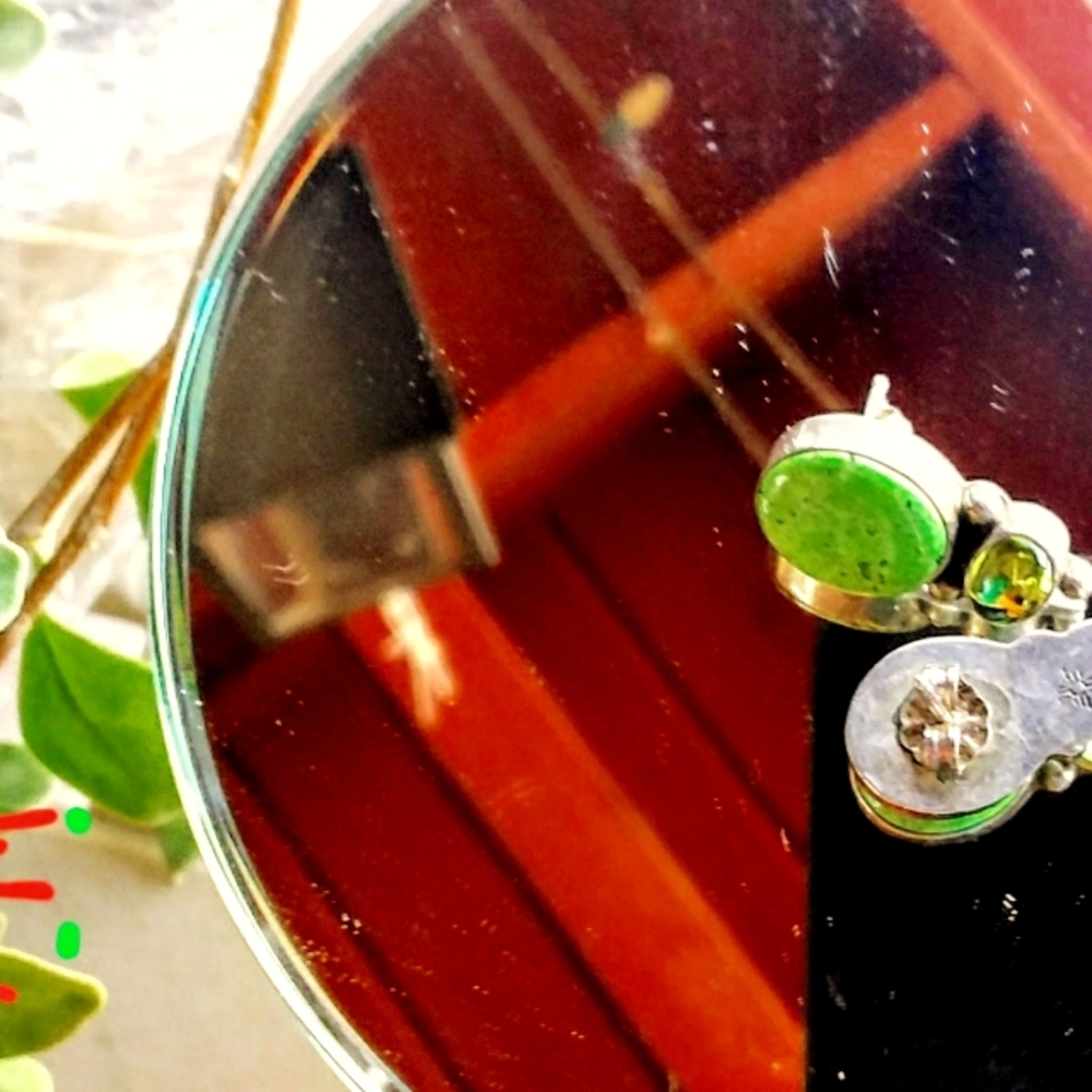 NM Green Turquoise/Peridot Pierced Earrings